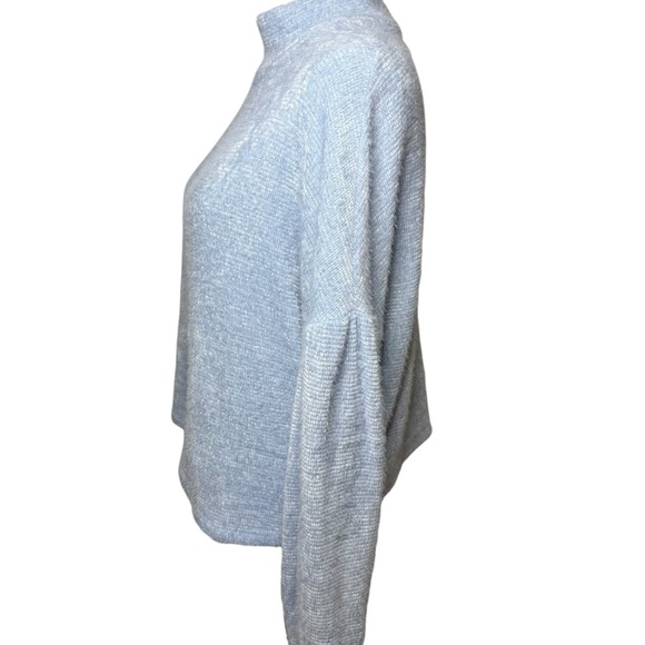 Sanctuary | Eyelash Knit Puff Sleeve Sky Blue Sweater | Sz M - Picture 3 of 6